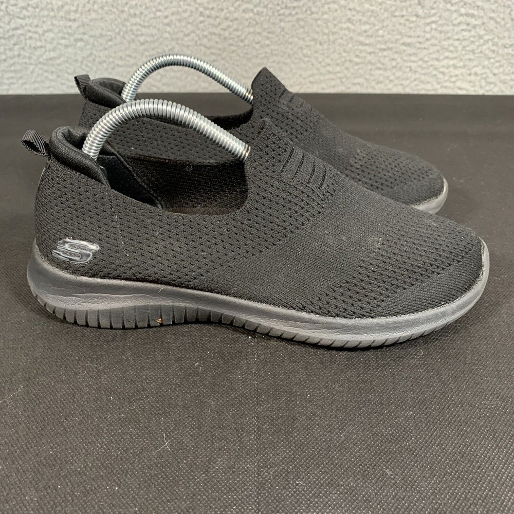 SKECHERS Ultra Flex Harmonious Womens Slip On Sneakers Shoes Black Size 6